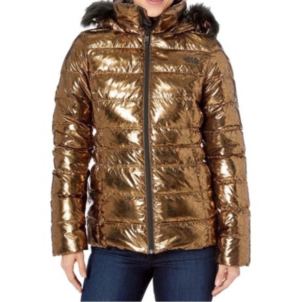 North Face Gotham II Puffer Jacket with Faux Fur Hood Trim